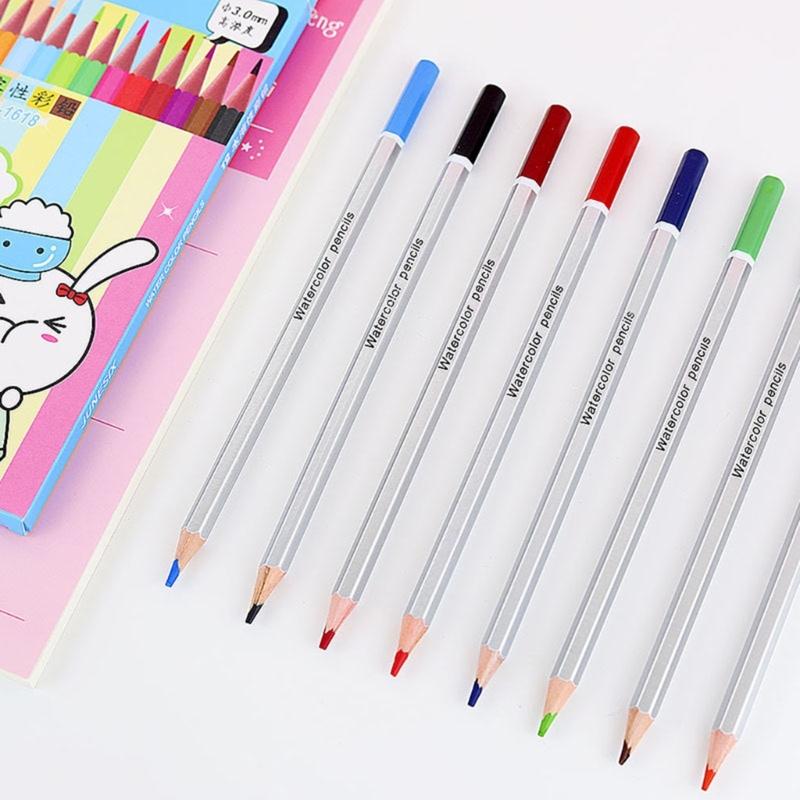 Drawing Pencils Water-Soluble Colored Pencils 12 Different Color Pencils for Coloring Sketching Painting and Drawing