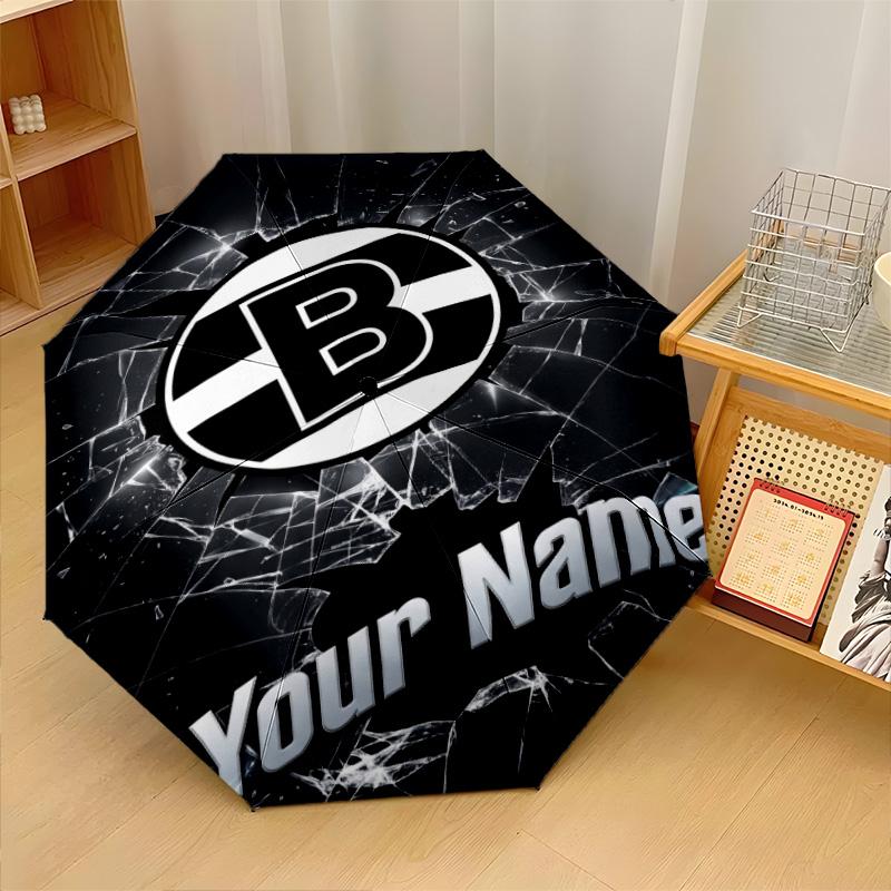 Borussia Mönchengladbach Automatic 3‑Fold Umbrella 8‑Rib Windproof Folding Umbrella Sun Rain Protection For Outdoor Travel Daily Use