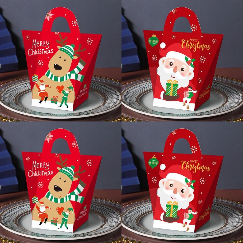 Stylish 5ps Christmas Handbag Design Party Paper Candy Gift Box