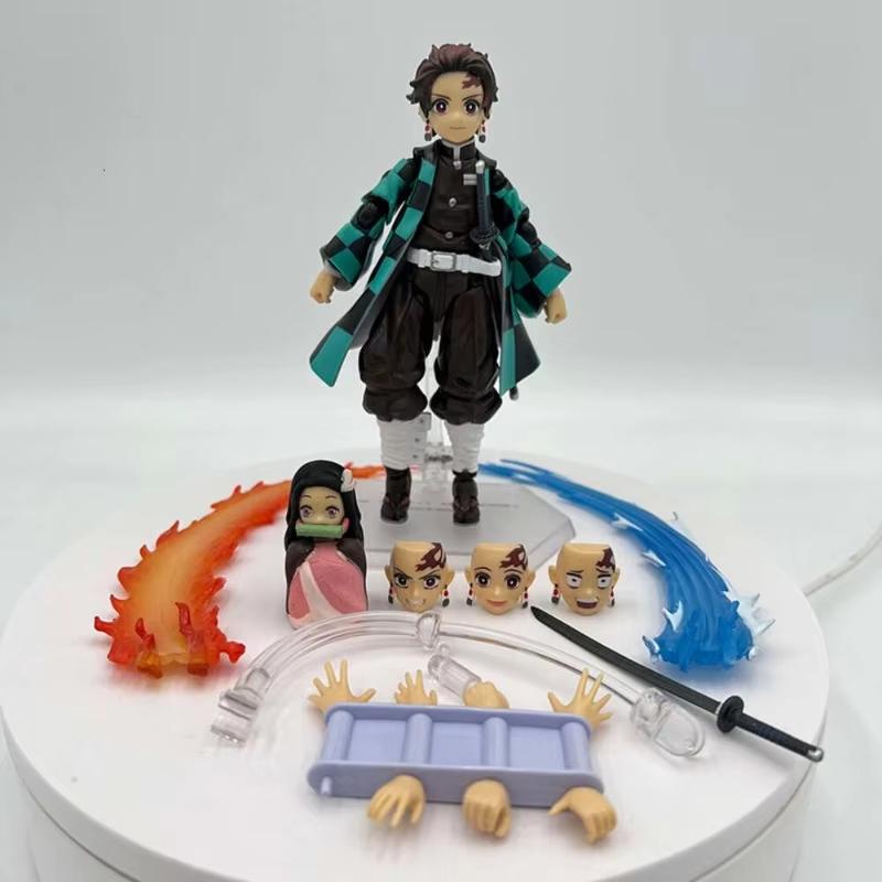 Demon Slayer Figma Tanjirou Nezuko Anime Action Figure Model Kyoujurou Ornament Toys Collection Boys Girls