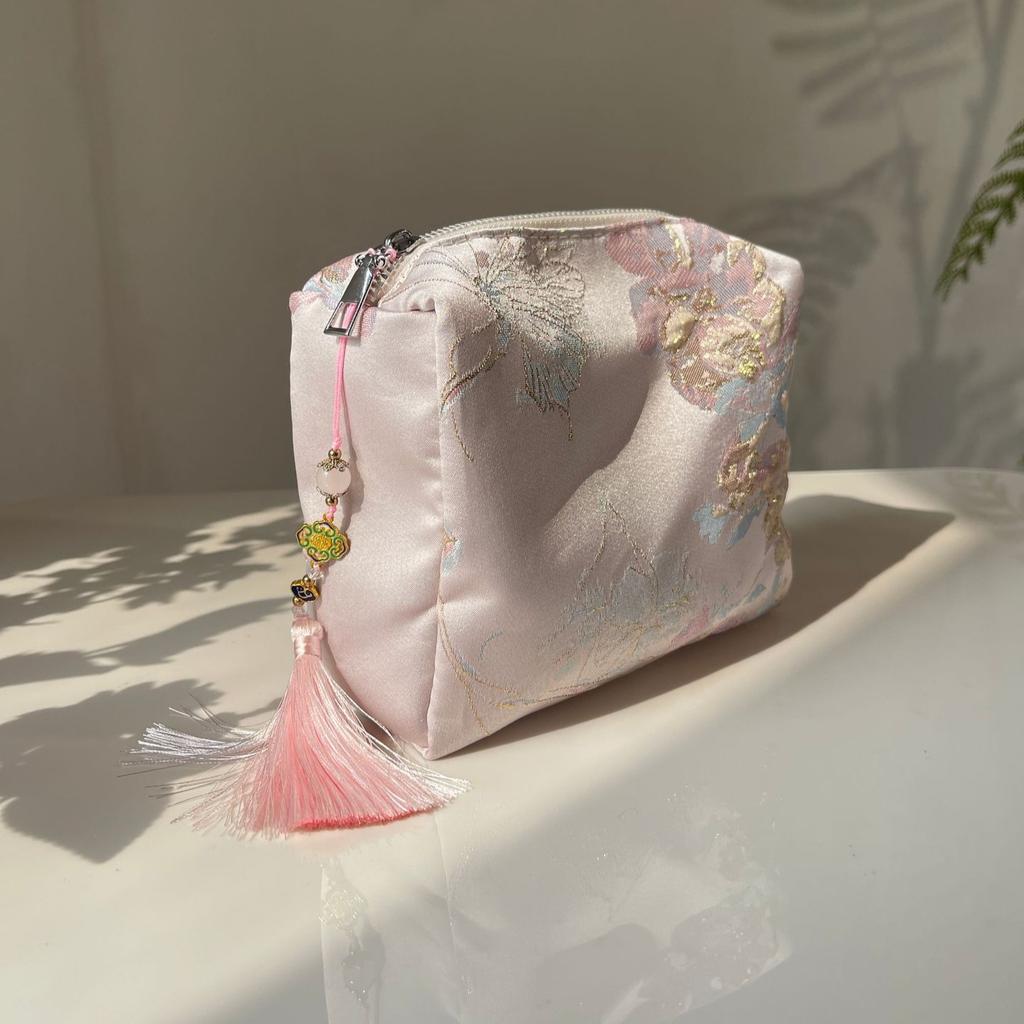 Floral Cosmetic Bag Women Travel Makeup Organizer Zipper Clutch Storage Bag Beauty Case