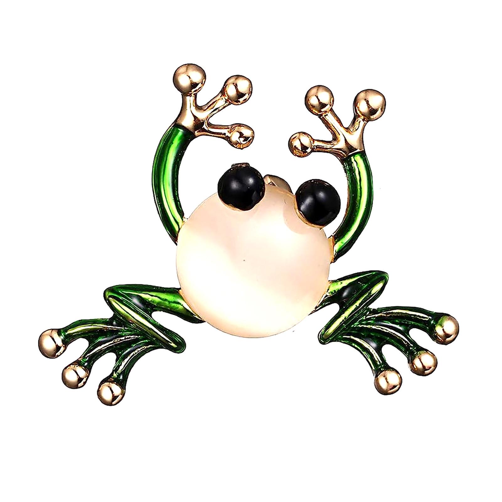 European And American Fashion Animal Brooch Pearl Painting Oil Brooch Pin Brooch Decoration One Size зелёный