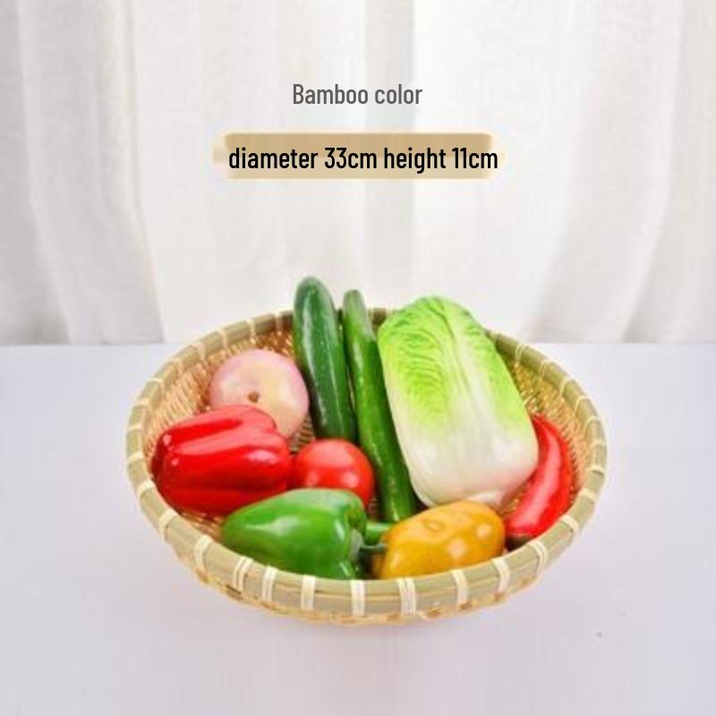 Handwoven Bamboo Winnowing and Storage Basket – Round Basket for Steamed Buns, Fruits, Vegetables, and Draining.