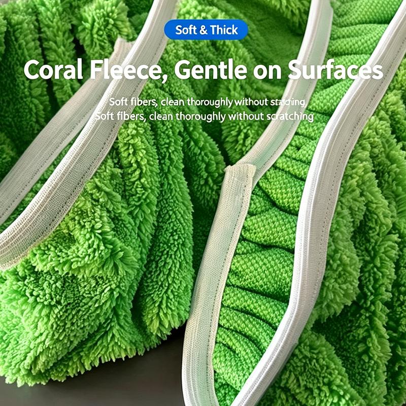 Microfiber Mop Replacement Pads With Washable Reusable Design And Strong Water Absorption For Home Kitchen Office Floor Cleaning