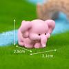Mini Pink Elephant Ornament Cute Animal Figurine Dollhouse Micro Landscape Car Decoration Miniature Toy