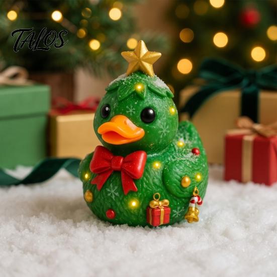 Christmas Themed Craft Decorations Duck Figurine, Resin Sculpture for Holiday Home Decor, Cute Decorative Figurines Desktop Ornaments with Festive