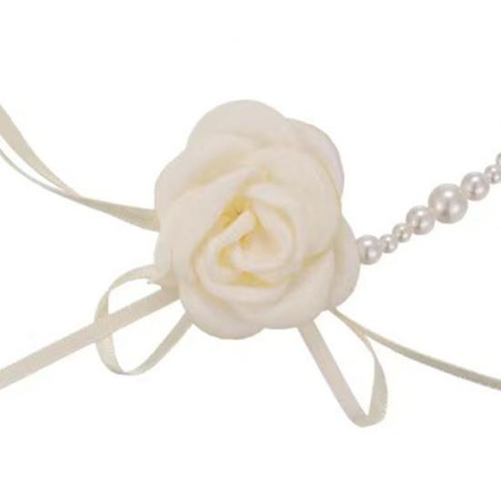 Kamelie Faux Perle Damen Halskette Vintage Französisch Hypoallergen Verstellbar Mädchen Faux Perle Blume Choker Halskette Modeschmuck