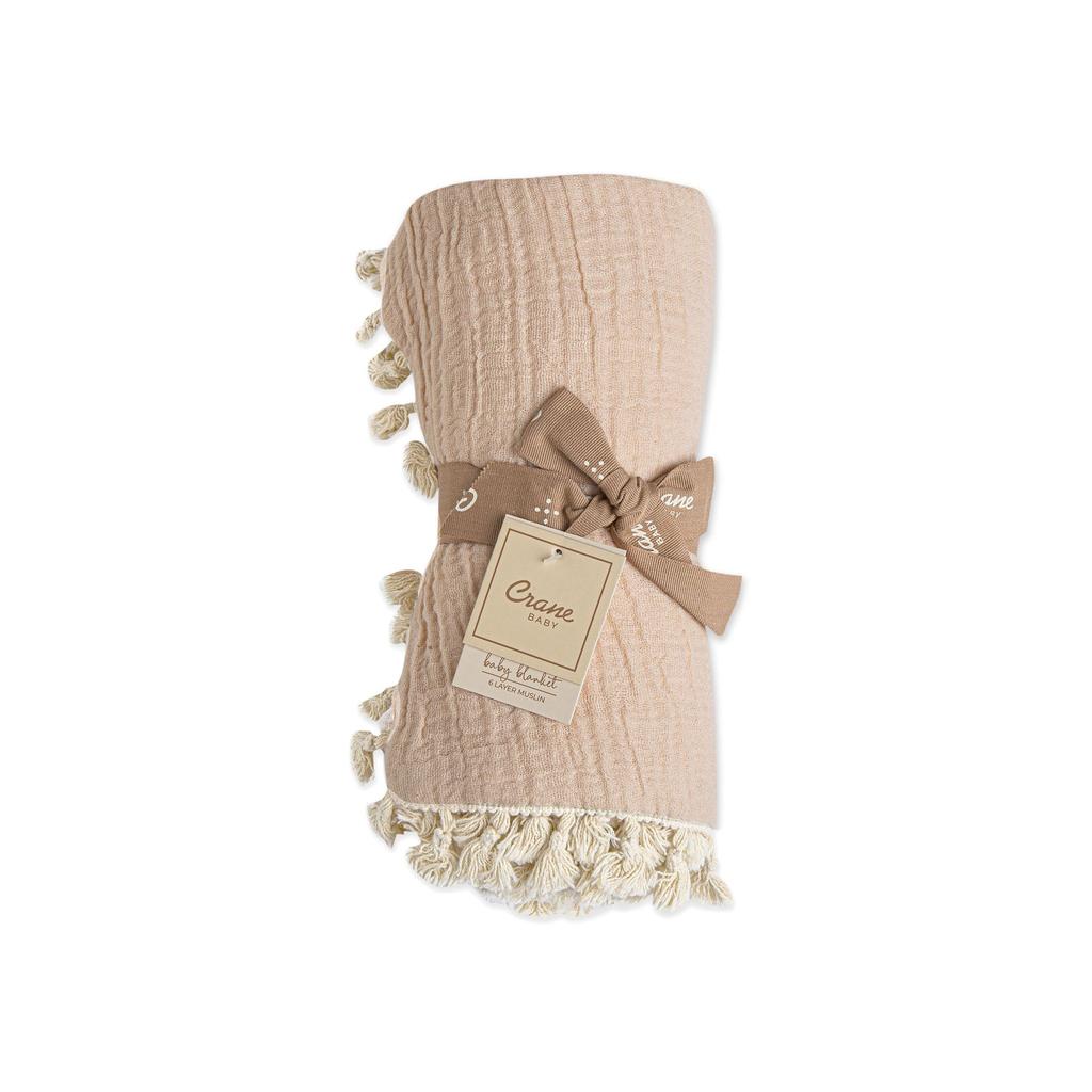 Muslin Blanket Desert Rose Baby [Crane Baby] 6-layer CON-CBMB-3276