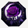 1PC Rose Moon Umbrella-8-Rib Reinforced, Automatic Open, Lightweight & Durable, Cute Fashion Accessory for Outdoor-W9242