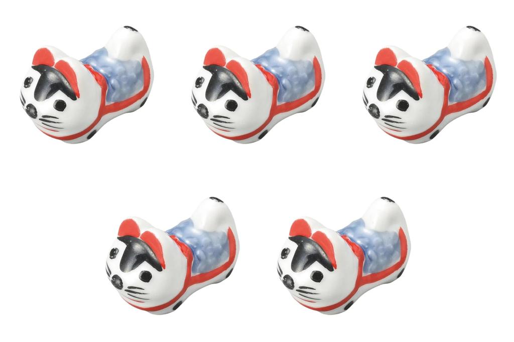 Set of 5 Hariko Dog Chopstick Rests Chopstick Rests Setomonohonpo (Blue) [5cm]