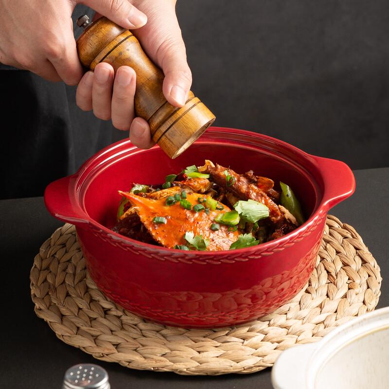 Retro Keramik Suppen- & Nudelschale mit zwei Griffen