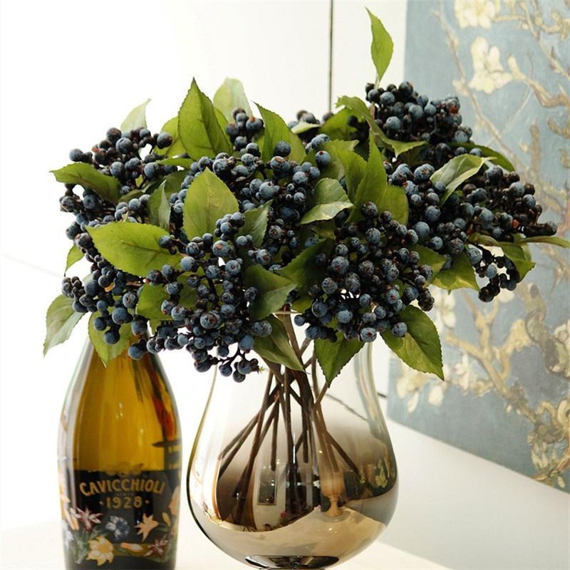 3τμχ Διακόσμηση Γάμου Τεχνητά Μούρα Προσομοίωσης Λουλούδια Φρούτα Διακόσμηση Σπιτιού