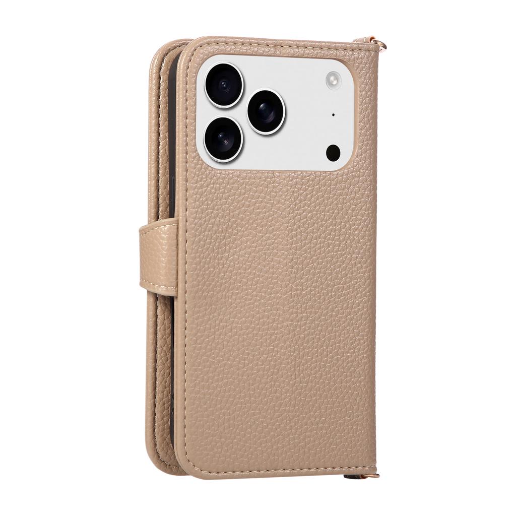 Flip Magnetische Handyhalterung Geldbörse Lederhülle Für iPhone 17 Pro Max 16 Plus 15 14 13 12 Riemen Tasche Buch Tasche Spiegel Abdeckung