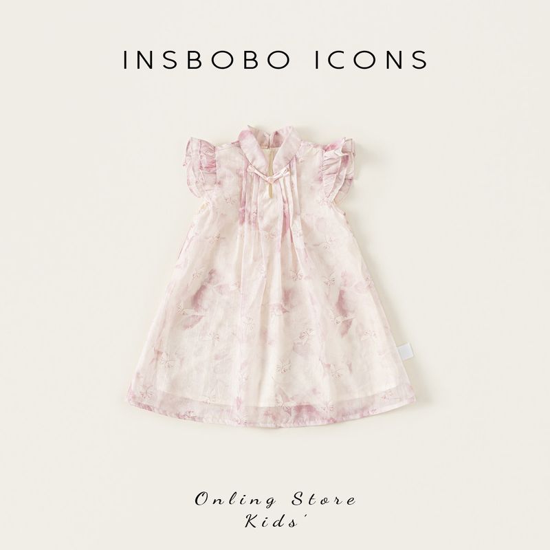 Insbobo Girls Hanfu One-Year-Old Dress Baby Girl 2026 New Children s Dress Baby Summer Dress Children s Clothing Light purple 100