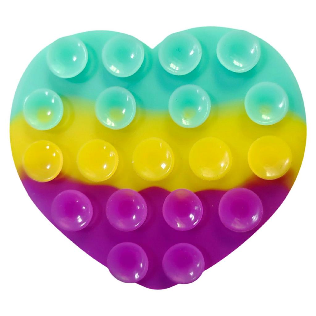 Heart-Shaped Silicone Suction Cup Stand Double-Sided Suction Cup Hands-Free Strong Grip Holder