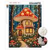 DIY Pearl and Diamond Painting Kit. Mushroom House. Suitable for Beginners. Home Wall Decoration. Handmade Gift.