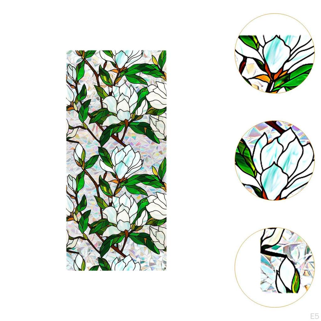 Flower Window Cling Glass Sticker Decal Privacy Film Christmas Static Summer for Farmhouse