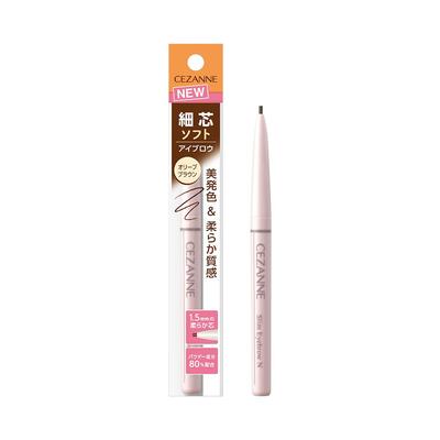 CEZANNE Fine Tip Eyebrow N02 Olive Brown Eyebrow Tip Soft Texture Beautiful Color 0.125g 1.5mm