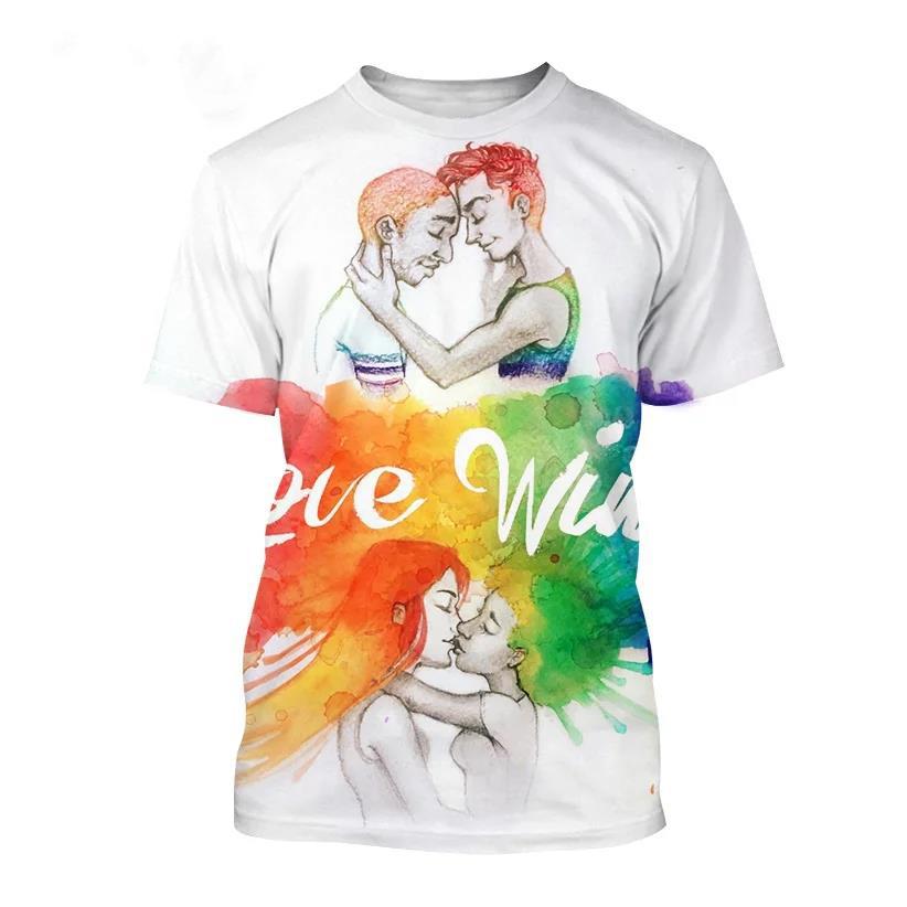 New Summer Love Is Love Pattern 3D Print T-Shirts Men Women Cute Short Sleeve T Shirt Oversized Harajuku Tees Tops Kids Clothing