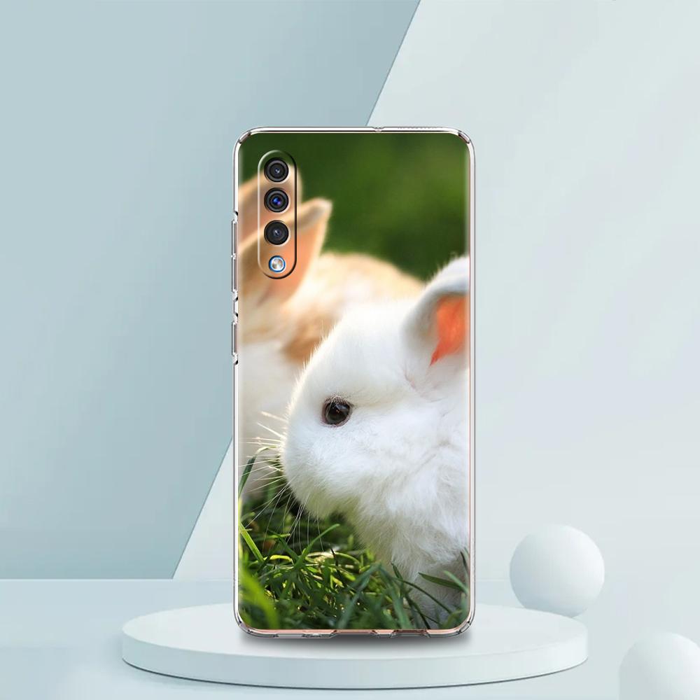 Cute White Baby Rabbits Phone Case For Samsung A16 A14 A12 A22 A32 5G A34 A42 A52 A54 A50 A70 A72 A30 A40 A20E A02S A04S A06