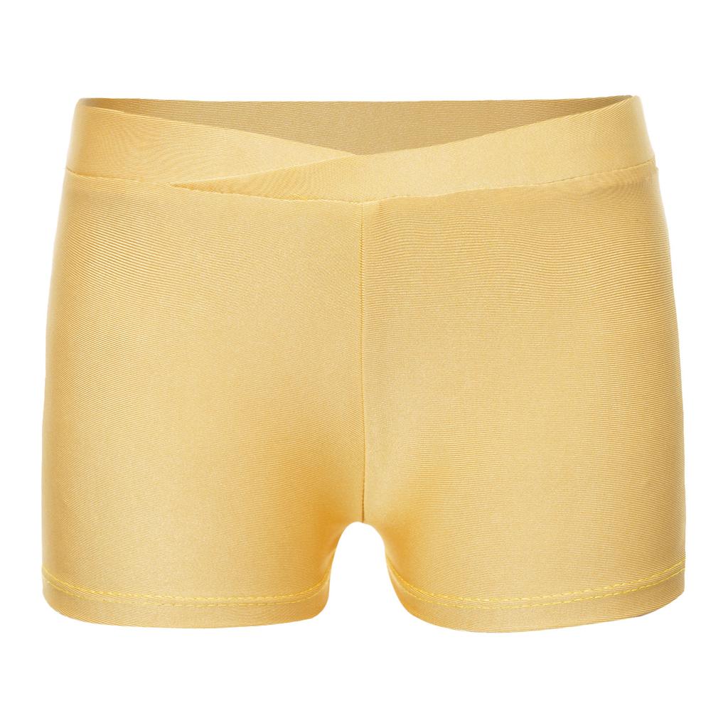 Mädchen Sportliche V-Bund Stretch Shorts Atmungsaktive Unterteile für Tanztraining Gymnastik Wettkämpfe