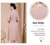 Elegant Light Pink Plus Size Autumn Banquet Gown for the Young Mother of the Groom