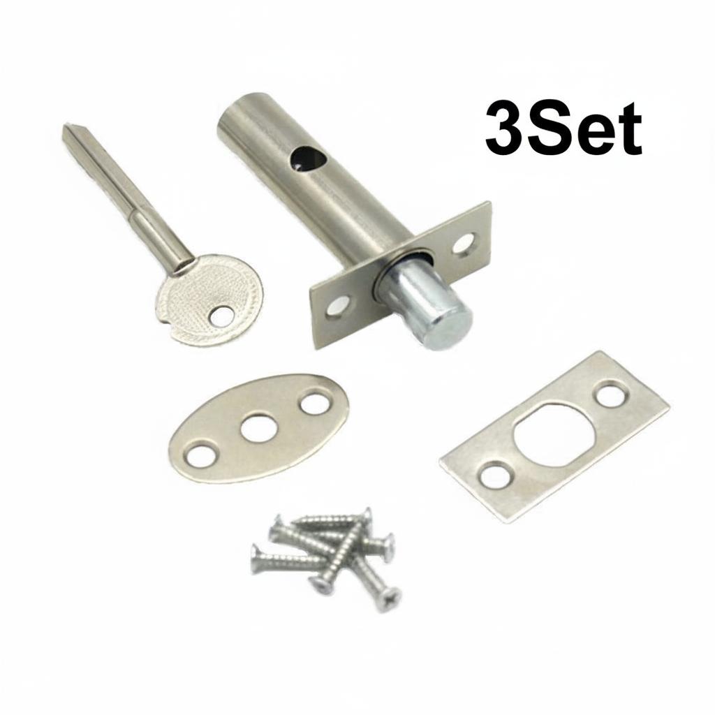 Core Hardware Pipe Tube Security Door Well Locks For Fireproof Escape Mortise Aisle Lock 1set NEW Steel Invisible Lock