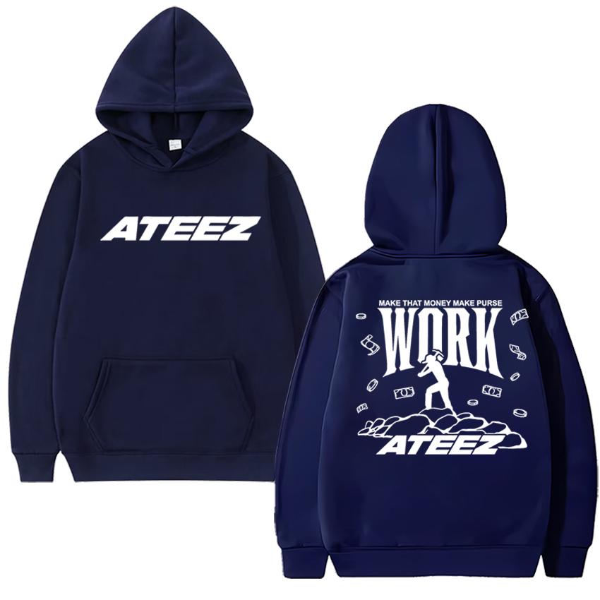

Kpop Ateez world Tour 2025 New Double Sided printed Hoodies Unisex fashion Y2k pullovers Men women Fleece Long sleeve Sweatshirt 3XL