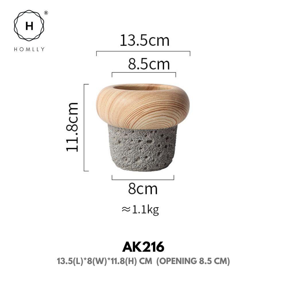 Homlly Nordic Cement Bonsai Green Flower Pot (Different Shapes)  ( X3PCS)