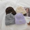 Korean Dopamine Simple Letter Knitted Hat Letter Label Men and Women's Same Wool Hat Women Thickened Warm
