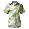 Women's Fashion Casual Hawaiian Printed Short Sleeve Buttoned Lapel Blouse Top