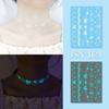 Glow In the Dark Henna Tattoo Sticker Blue Glow Fake Lace Tattoos Luminous Temporary Tattoos  Girls
