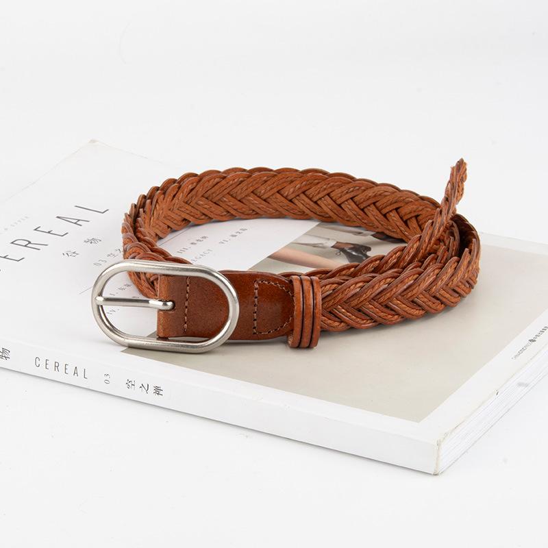 Retro Punch-free Braided Belt for Girls with Jeans Ins Student Decorative Belt for Men and Women