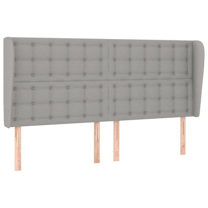 VidaXL Headboard with Ears Light Grey 163x23x118-128 Cm Fabric3118396