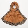 Winter Plain Solid Wrinkle Sexy Leopard Chain Viscose Shawl Scarf High Quality Wrap Pashmina Stole Bufanda Muslim Hijab 180*70Cm