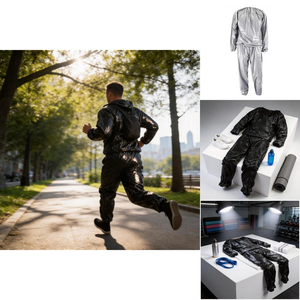 Schweißtreibender PVC-Sauna-Anzug Fitness-Outfit Unisex Für Laufen Und Fitnessstudio