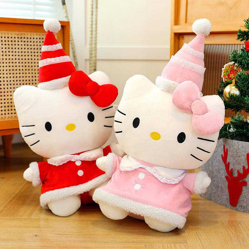 Christmas Hello Kitty Plush Toy With Soft Short Plush For Kids Play And Gift