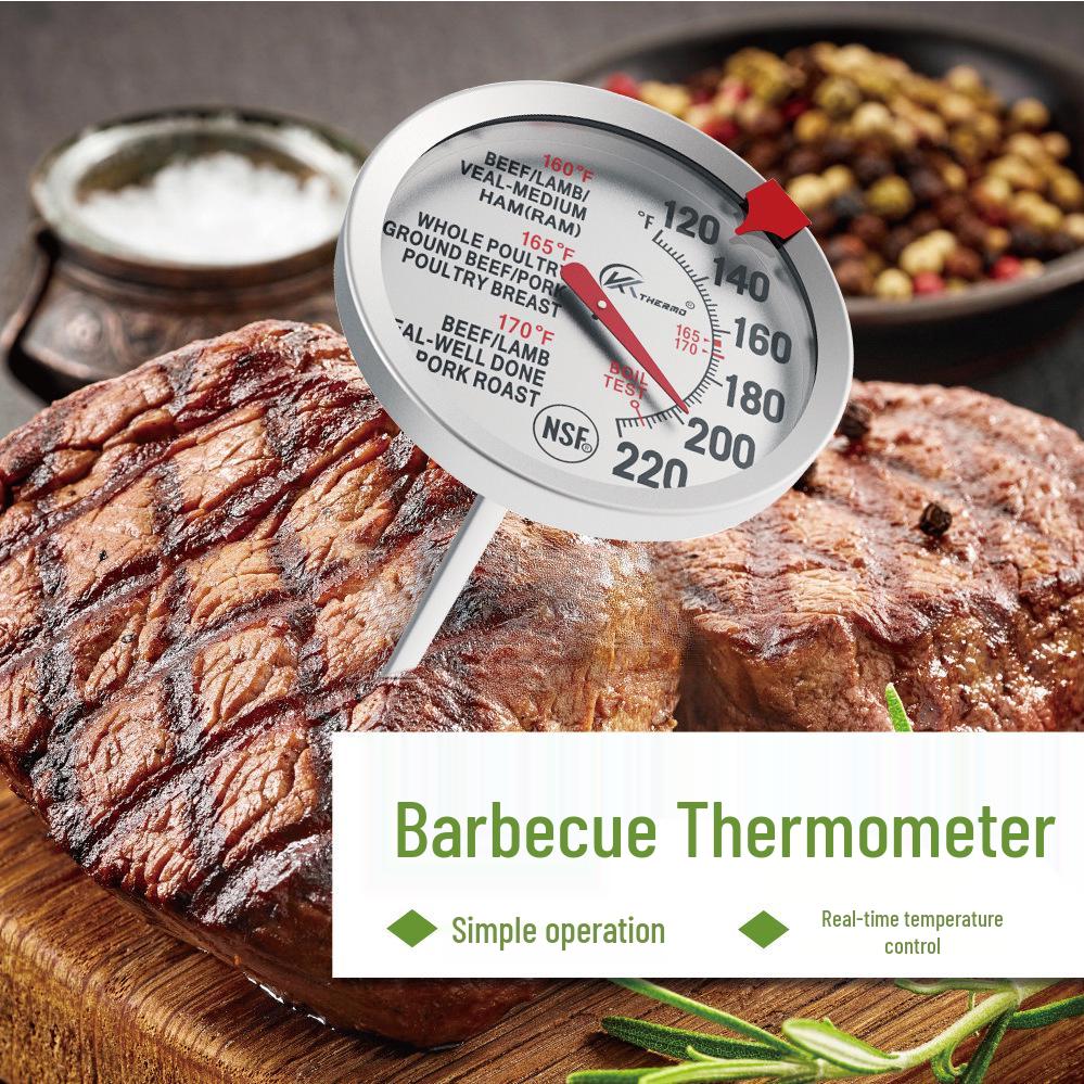 

BBQ Stainless Steel Probe Thermometer for Steak, Roast Chicken, and Pork Chop. Battery-Free, Ideal for Restaurant and Outdoor Cooking.