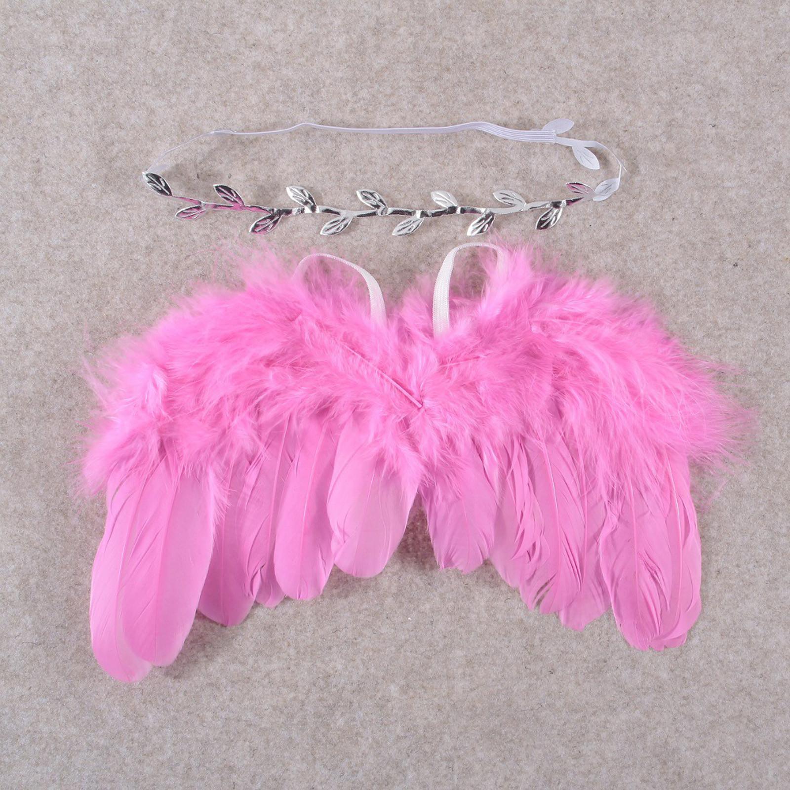 Feather Headband Set Baby Chiffon Flower Headband Hair Accessories Photo Prop Costume One Size