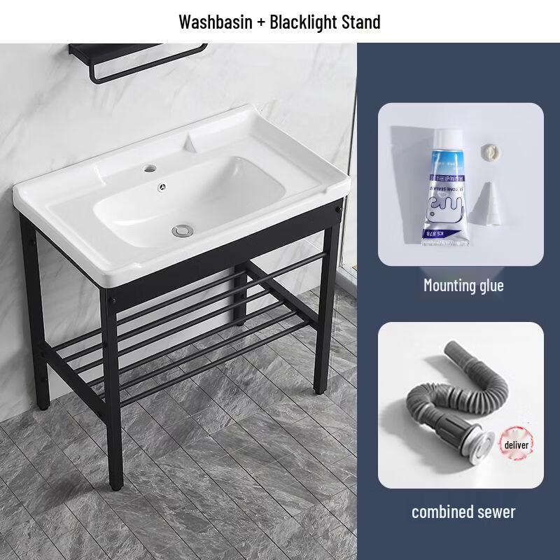 Керамическая раковина на подставке из нержавеющей стали