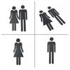 Black Gold Silver Color Toilet Sign Acrylic Wash Room Door Wall Label Sticker WC Holder Signage Board Home Bathroom Decor Male Female Restroom Signage