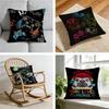 Colorful Graffiti Game Gamepad Cushion Cover Short plush pillowcase for bed sofa carwashable