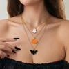 Metal Pumpkin Pendant Ring Enamel Ghost Pendant Jewelry Cute Halloween Jewelry Set  Women