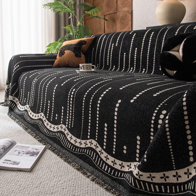 

Утолщенные чехлы для диванов Nordic Solid Color Anti-slip Couch Protector Slipcover Chair Blanket for Living Room Decor Accessories 180*300cm чёрный