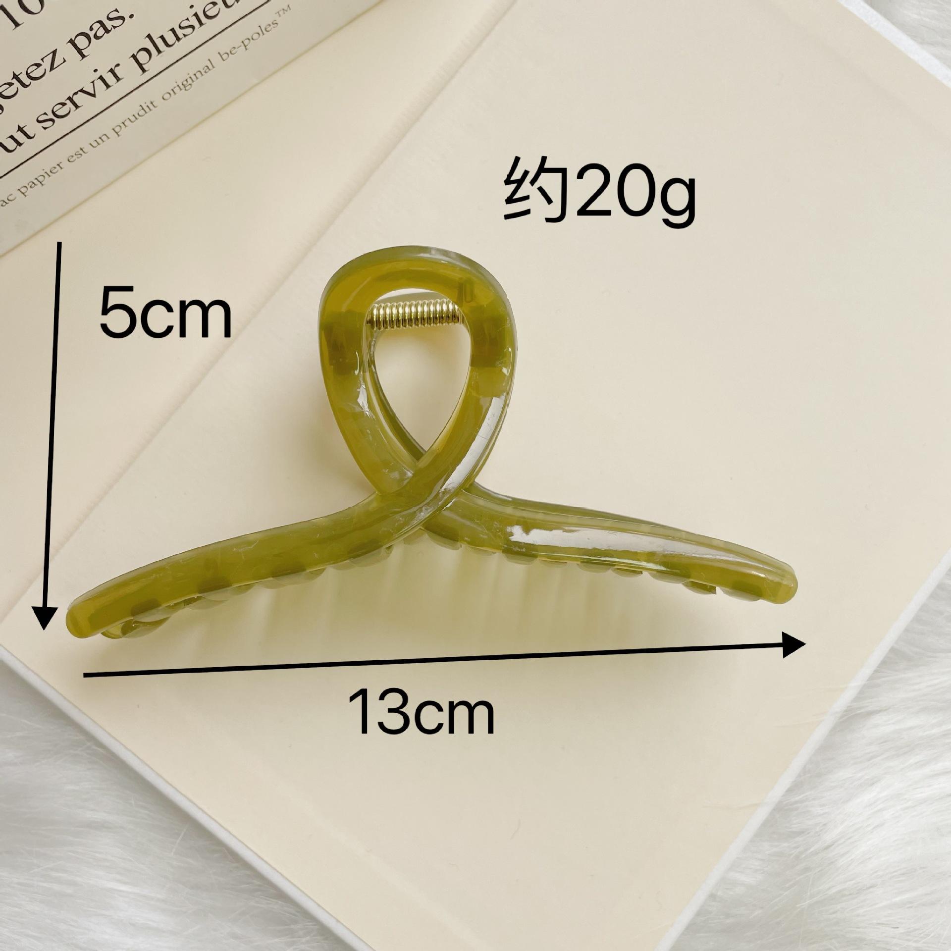 

New Korean Style Ins Same Shark Clip for Thick Hair, Back of Head Hair Volume, Hair Bun Claw Clip, Washable Cross Clip, Hair Accessories Transparent gripper green