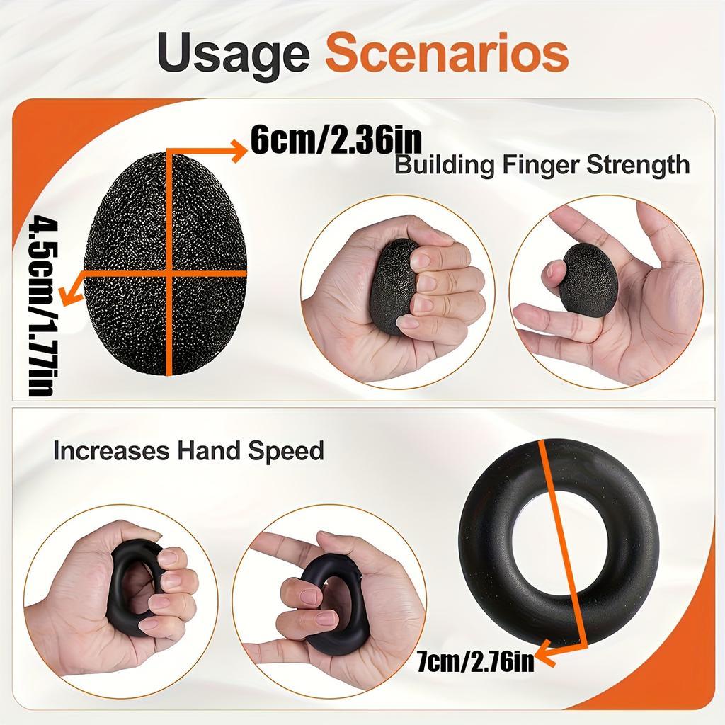 Grip Trainer Kit (Pack of 5) with Finger Exerciser, Grip Enhancer, Hand Extender, Hand Strength Ball, and Forearm Exercise Ring for Muscle Building