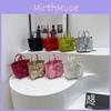Cute Small Bucket Bag With 3d Flower Embellishments For Daily Use