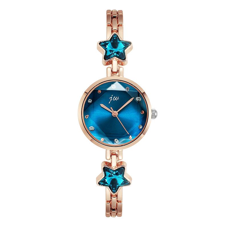 Women's Watch Simple Fashion Starfish Bracelet Blue Multi Sided Glass Dial Trendy Female Student Vintage Quartz Wristwatches