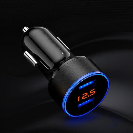 3.1A Dual Usb 2 Ports Lcd Display 12-24V Socket Car Charger