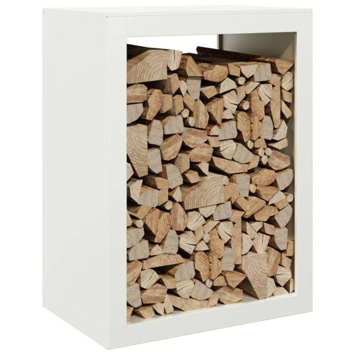 VidaXL Firewood Rack White 60x40x80 Cm Steel, Log Store, Fireplace Log Holder, Log Stand, 850997